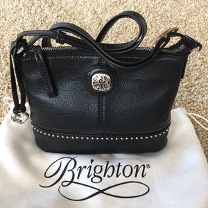 Brighton Demi Mini Messenger Zip Crossbody Black